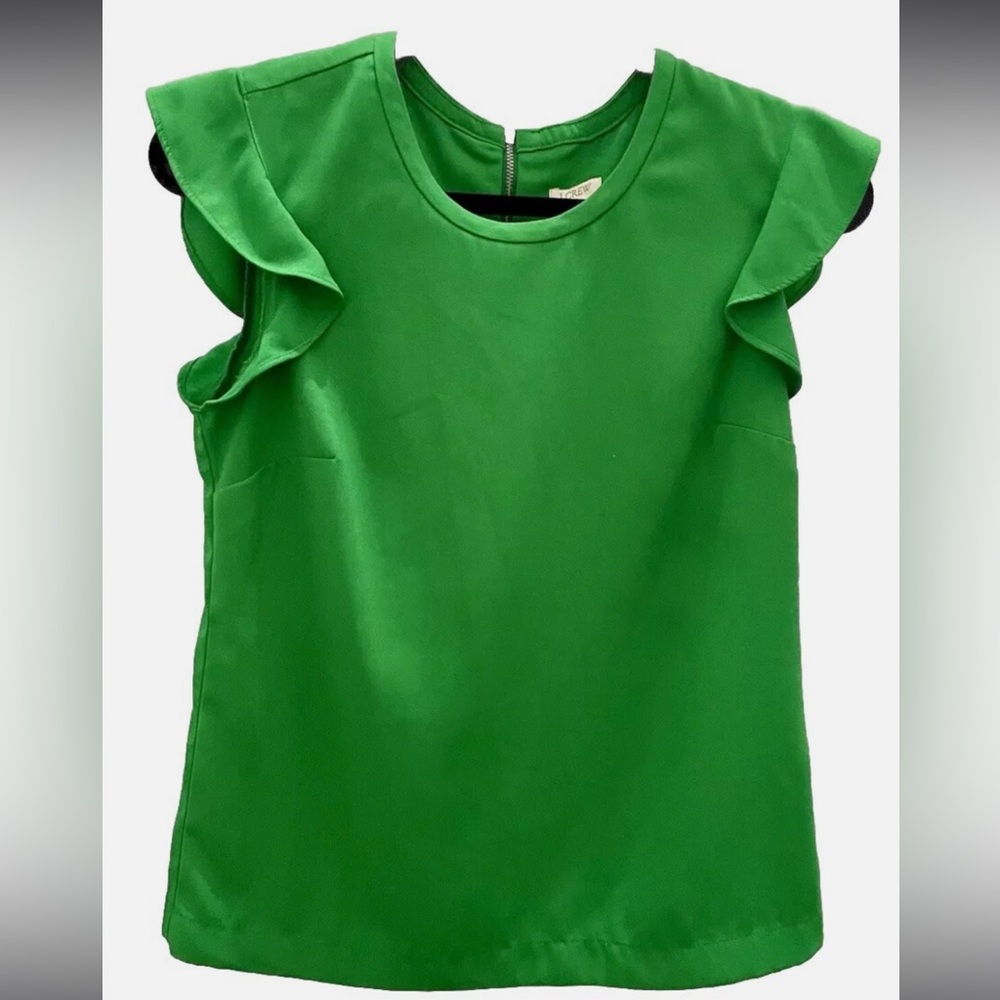 J.Crew Womens Green Short Cap Sleeve Top Size 2